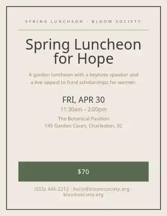 Spring Luncheon for Hope — Charities flyer template