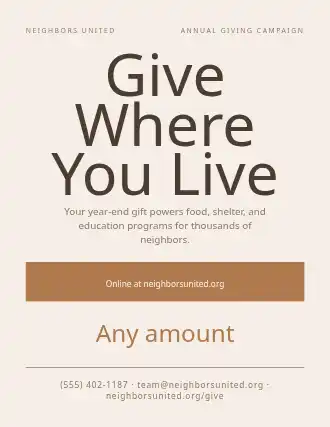 Give Where You Live — Charities flyer template