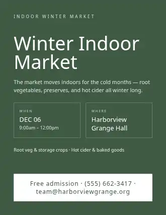 Winter Indoor Market — Farmer Markets template