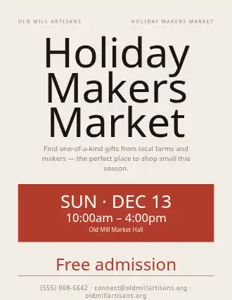 Holiday Makers Market — Farmer Markets template