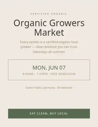 Organic Growers Market — Farmer Markets template