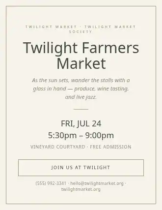 Twilight Farmers Market — Farmer Markets flyer template