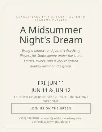 A Midsummer Night's Dream — School Plays template