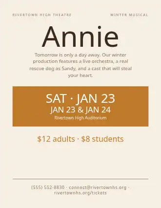 Annie — School Plays template