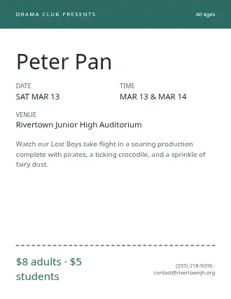 Peter Pan — School Plays template