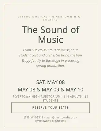 The Sound of Music — School Plays flyer template