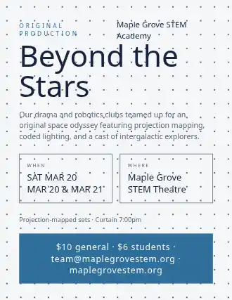 Beyond the Stars — School Plays flyer template