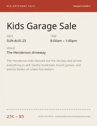 Kids Garage Sale — Kid Ventures template