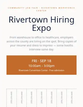 Rivertown Hiring Expo — Job Fairs template