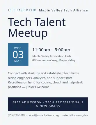 Tech Talent Meetup — Job Fairs template