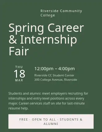 Spring Career & Internship Fair — Job Fairs template