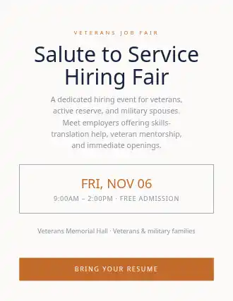 Salute to Service Hiring Fair — Job Fairs template