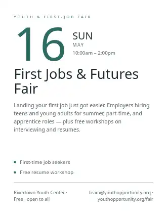 First Jobs & Futures Fair — Job Fairs template