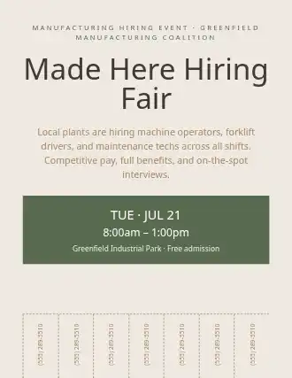 Made Here Hiring Fair — Job Fairs flyer template