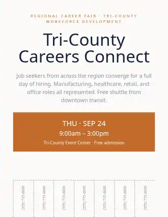 Tri-County Careers Connect — Job Fairs flyer template