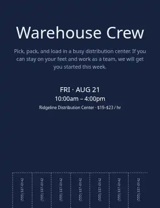 Warehouse Crew — Jobs template