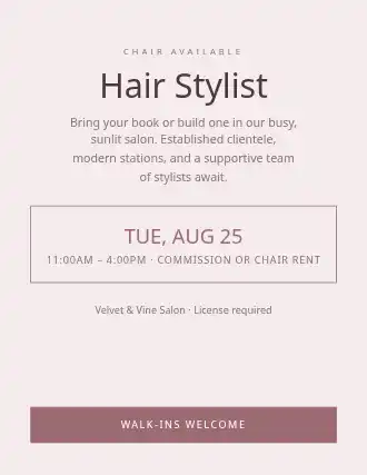 Hair Stylist — Jobs flyer template