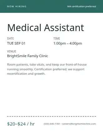 Medical Assistant — Jobs flyer template
