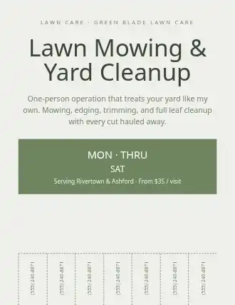 Lawn Mowing & Yard Cleanup — Services Offered template