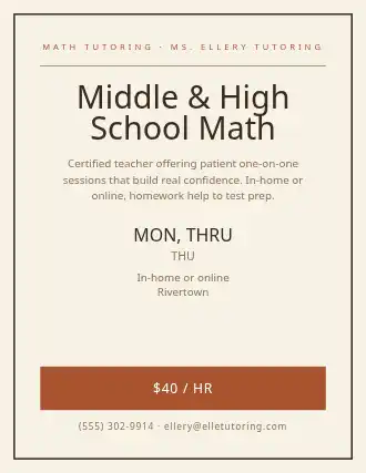 Middle & High School Math — Services Offered template