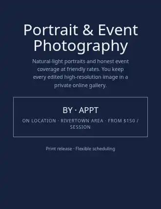 Portrait & Event Photography — Services Offered template