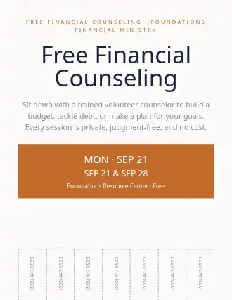 Free Financial Counseling — Free Services flyer template