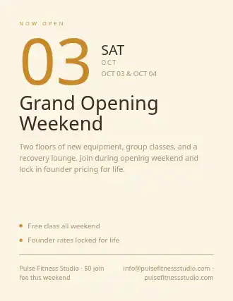 Grand Opening Weekend — Grand Openings template