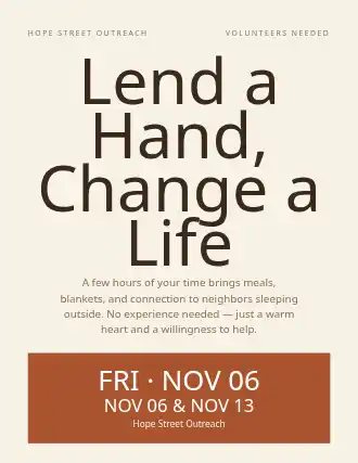 Lend a Hand, Change a Life — Homeless Shelters template