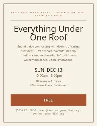 Everything Under One Roof — Homeless Shelters flyer template