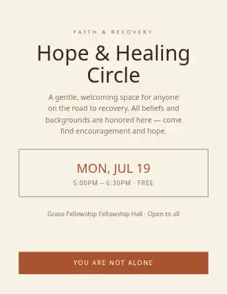 Hope & Healing Circle — Addiction Recovery flyer template