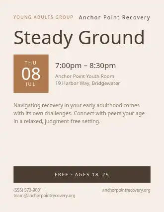 Steady Ground — Addiction Recovery flyer template