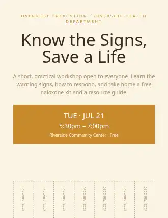 Know the Signs, Save a Life — Addiction Recovery flyer template