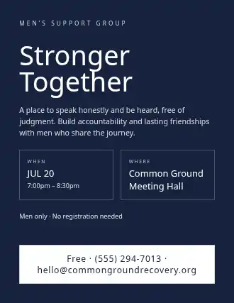 Stronger Together — Addiction Recovery flyer template