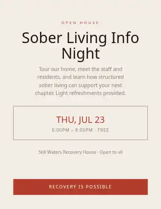 Sober Living Info Night — Addiction Recovery flyer template