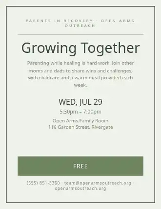 Growing Together — Addiction Recovery flyer template