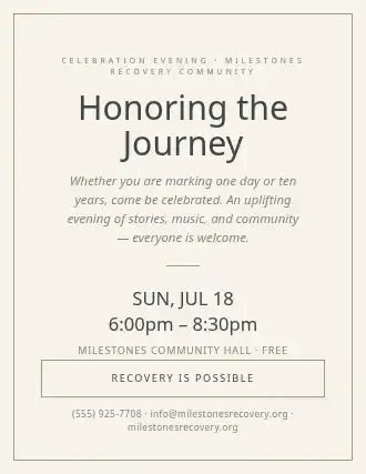 Honoring the Journey — Addiction Recovery flyer template