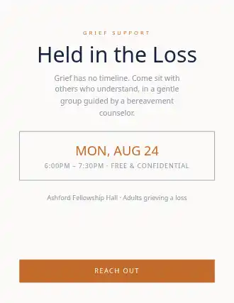 Held in the Loss — Mental Health template