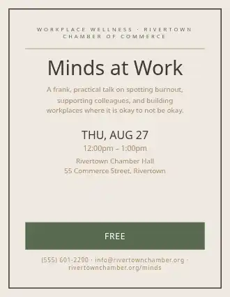 Minds at Work — Mental Health flyer template