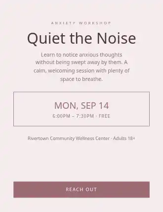 Quiet the Noise — Mental Health flyer template
