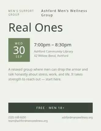 Real Ones — Mental Health flyer template