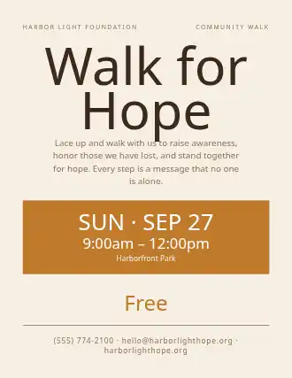 Walk for Hope — Suicide Prevention template