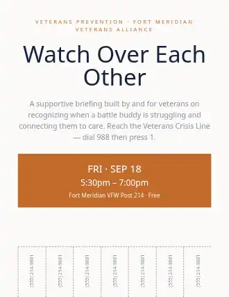 Watch Over Each Other — Suicide Prevention template