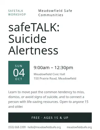 safeTALK: Suicide Alertness — Suicide Prevention template
