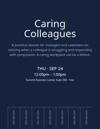 Caring Colleagues — Suicide Prevention flyer template