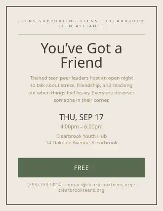 You’ve Got a Friend — Suicide Prevention flyer template