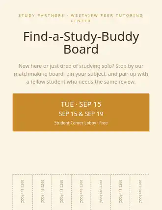 Find-a-Study-Buddy Board — Study Groups template