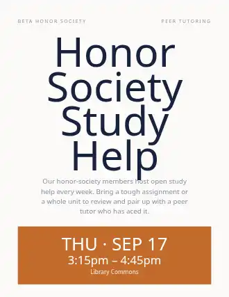 Honor Society Study Help — Study Groups template