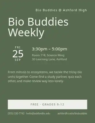 Bio Buddies Weekly — Study Groups template