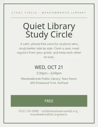 Quiet Library Study Circle — Study Groups template