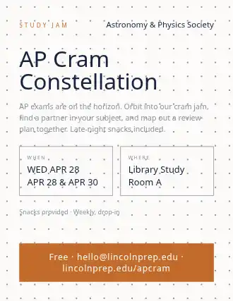 AP Cram Constellation — Study Groups flyer template